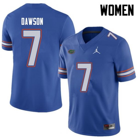 Women's Florida Gators #7 Duke Dawson NCAA Jordan Brand Royal Authentic Stitched College Football Jersey BIE3162BD